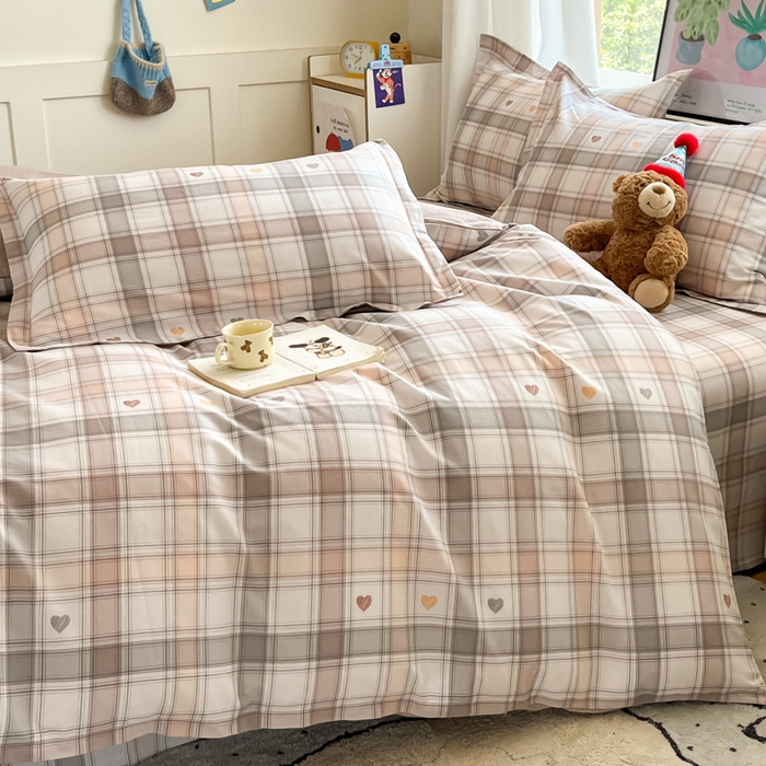 91家纺网 家纺一手货源 找家纺 2025新款全棉印花小清新单品系列-四件套（提供买家秀）拿铁米