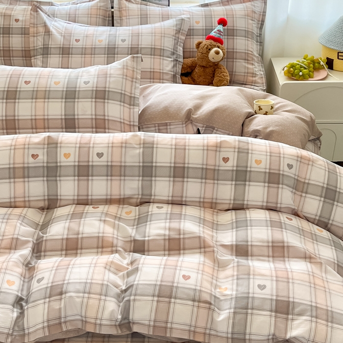 91家纺网 家纺一手货源 找家纺 2025新款全棉印花小清新单品系列-四件套（提供买家秀）拿铁米