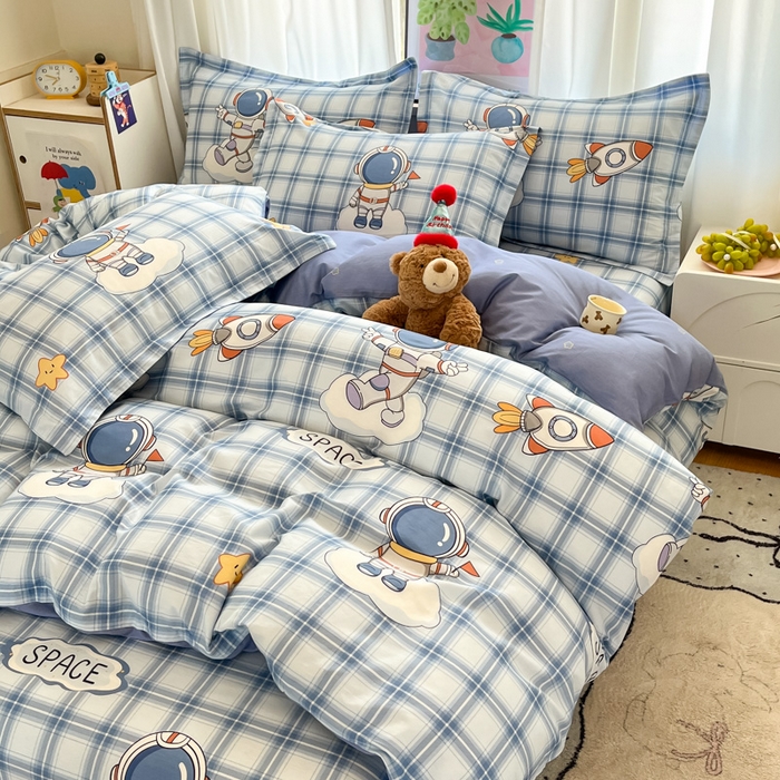 91家纺网 家纺一手货源 找家纺 2025新款全棉印花小清新单品系列-四件套（提供买家秀）奇幻宇宙