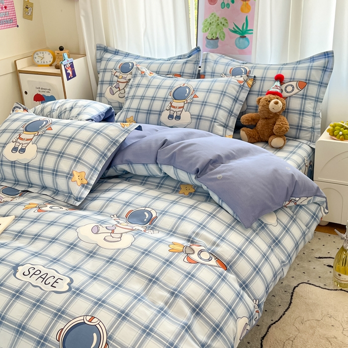 91家纺网 家纺一手货源 找家纺 2025新款全棉印花小清新单品系列-四件套（提供买家秀）奇幻宇宙