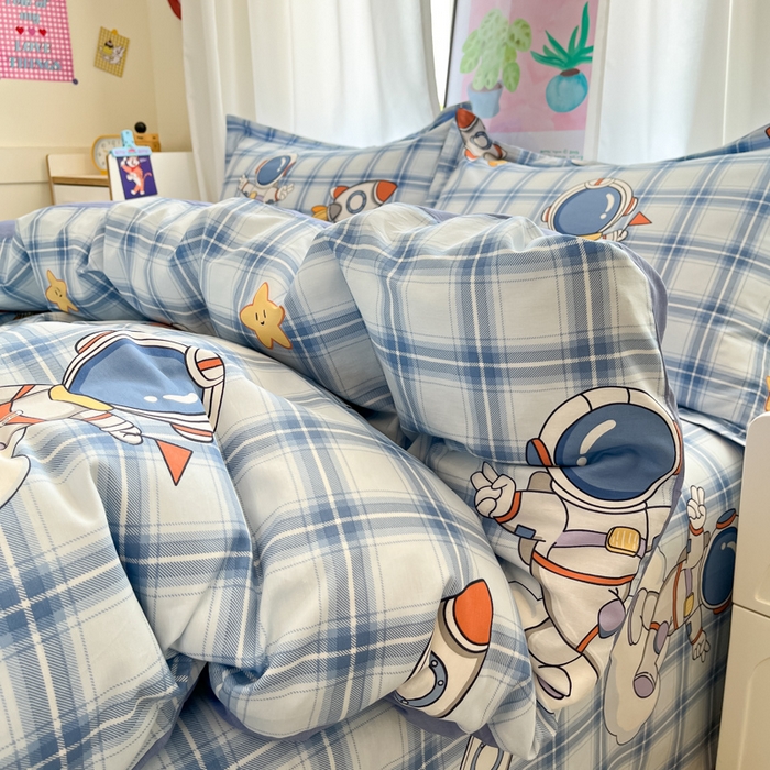 91家纺网 家纺一手货源 找家纺 2025新款全棉印花小清新单品系列-四件套（提供买家秀）奇幻宇宙