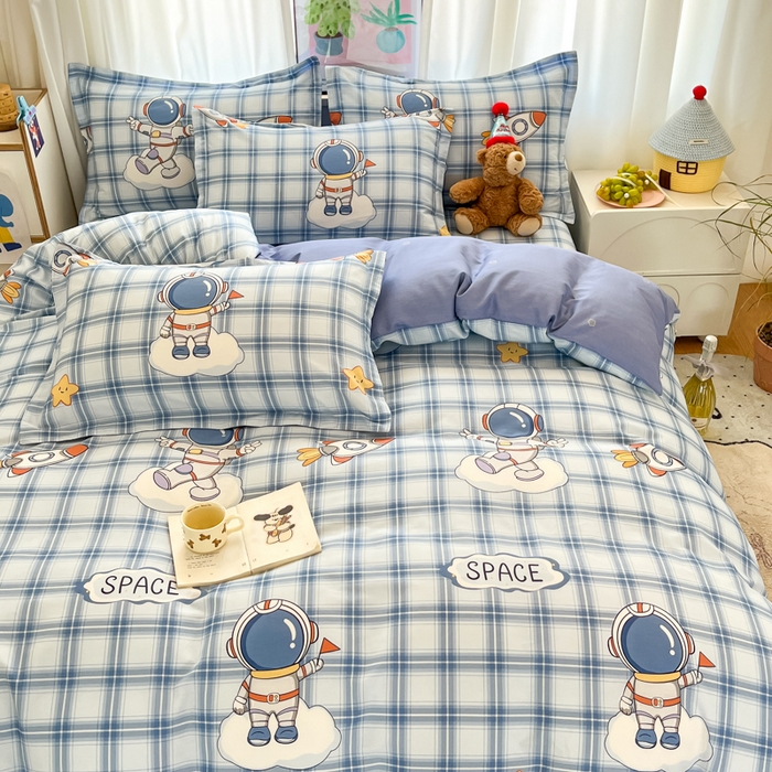 91家纺网 家纺一手货源 找家纺 2025新款全棉印花小清新单品系列-四件套（提供买家秀）奇幻宇宙