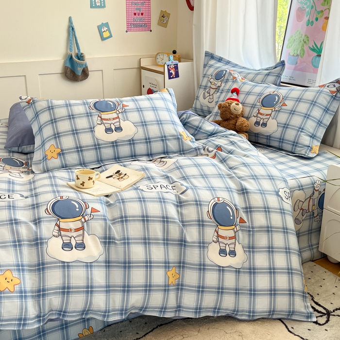 91家纺网 家纺一手货源 找家纺 2025新款全棉印花小清新单品系列-四件套（提供买家秀）奇幻宇宙