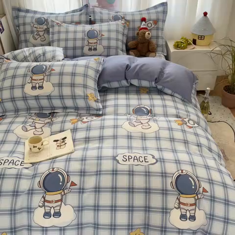 91家纺网 家纺一手货源 找家纺 2025新款全棉印花小清新单品系列-四件套（提供买家秀）奇幻宇宙