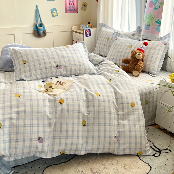 91家纺网 家纺一手货源 找家纺 2025新款全棉印花小清新单品系列-四件套（提供买家秀）甜酷莓莓