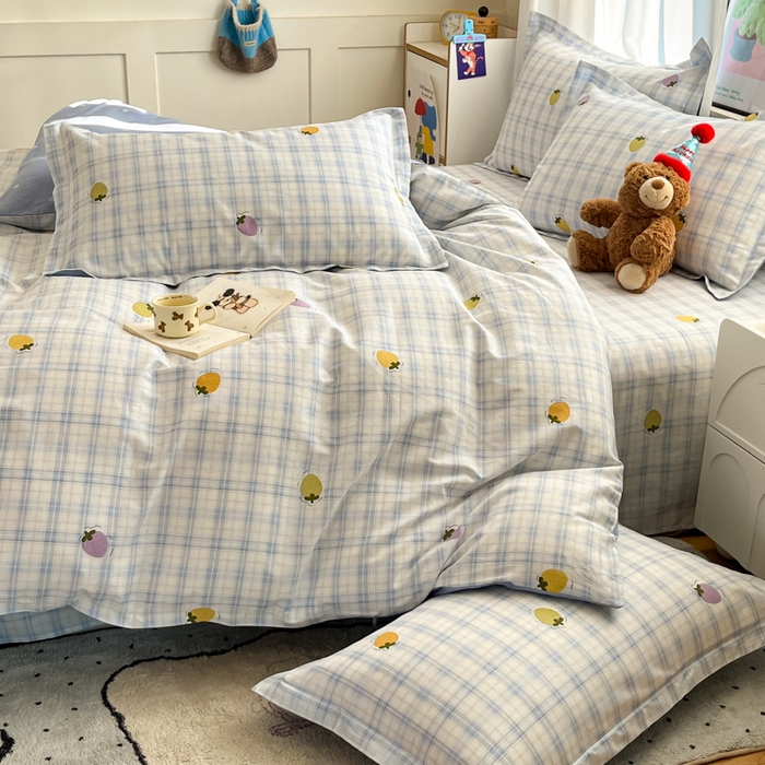 91家纺网 家纺一手货源 找家纺 2025新款全棉印花小清新单品系列-四件套（提供买家秀）甜酷莓莓