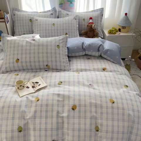 91家纺网 家纺一手货源 找家纺 2025新款全棉印花小清新单品系列-四件套（提供买家秀）甜酷莓莓