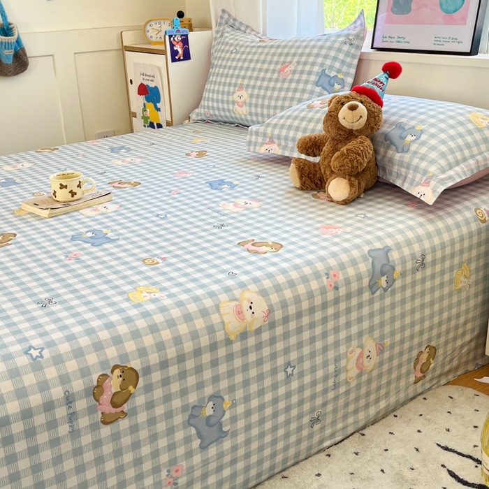 91家纺网 家纺一手货源 找家纺 2025新款全棉印花小清新单品系列-四件套（提供买家秀）星星发夹狗