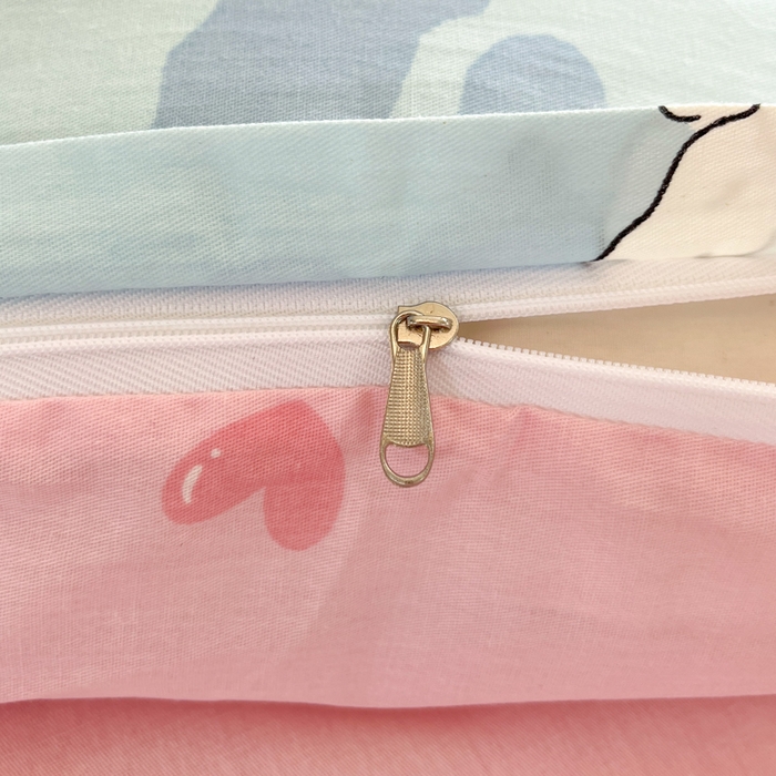 91家纺网 家纺一手货源 找家纺 2025新款全棉印花小清新单品系列-单被套(提供买家秀）比星邦尼狗