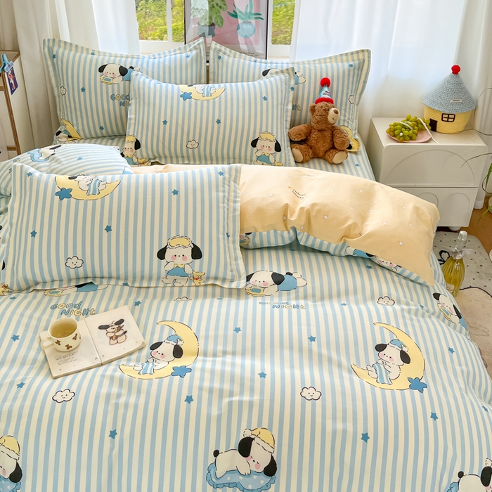 91家纺网 家纺一手货源 找家纺 2025新款全棉印花小清新单品系列-单被套(提供买家秀）酣睡狗