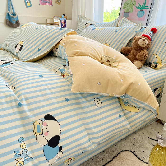 91家纺网 家纺一手货源 找家纺 2025新款全棉印花小清新单品系列-单被套(提供买家秀）酣睡狗