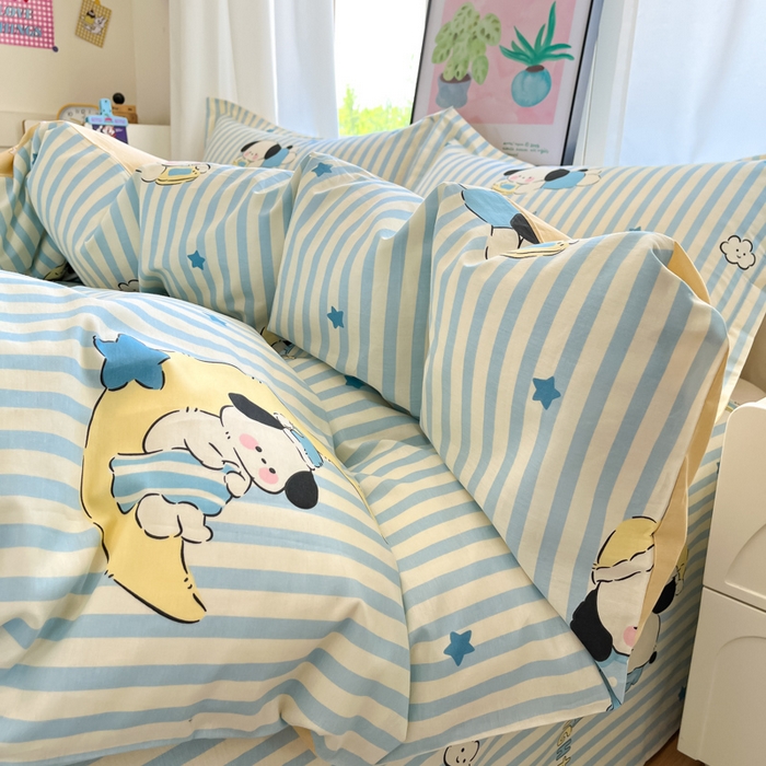 91家纺网 家纺一手货源 找家纺 2025新款全棉印花小清新单品系列-单被套(提供买家秀）酣睡狗