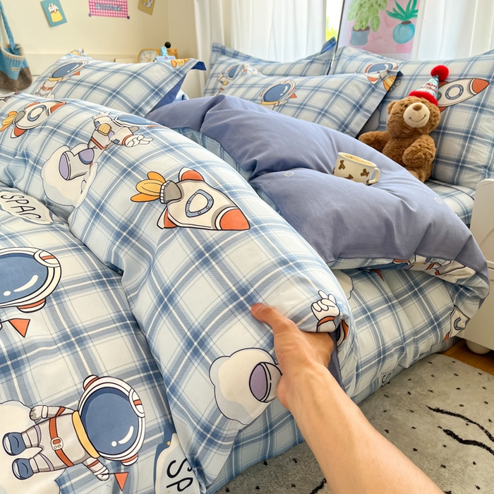 91家纺网 家纺一手货源 找家纺 2025新款全棉印花小清新单品系列-单被套(提供买家秀）奇幻宇宙