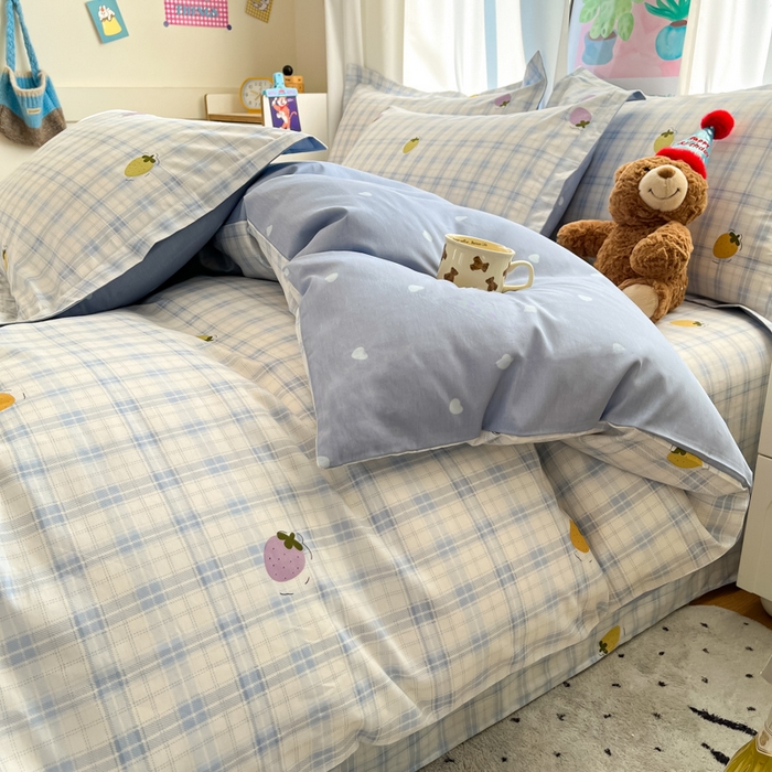 91家纺网 家纺一手货源 找家纺 2025新款全棉印花小清新单品系列-单被套(提供买家秀）甜酷莓莓