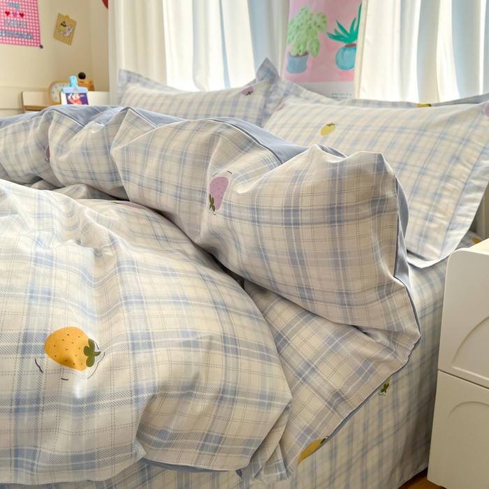 91家纺网 家纺一手货源 找家纺 2025新款全棉印花小清新单品系列-单被套(提供买家秀）甜酷莓莓