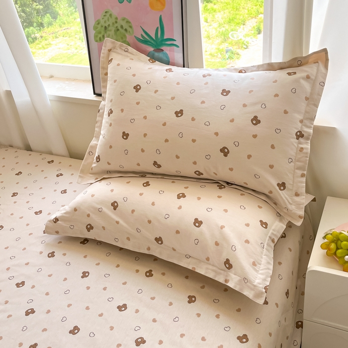 91家纺网 家纺一手货源 找家纺 2025新款全棉印花小清新单品系列-单被套(提供买家秀）小熊联谊