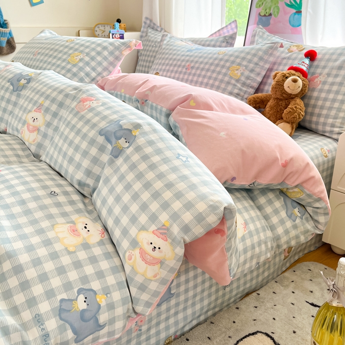 2025新款全棉印花小清新单品系列-单被套(提供买家秀）星星发夹狗