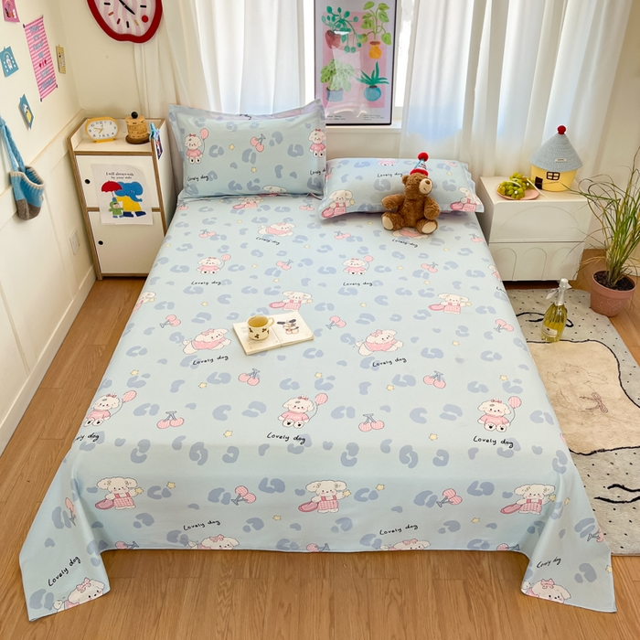 91家纺网 家纺一手货源 找家纺 （总）2025新款全棉印花小清新单品系列-单床单