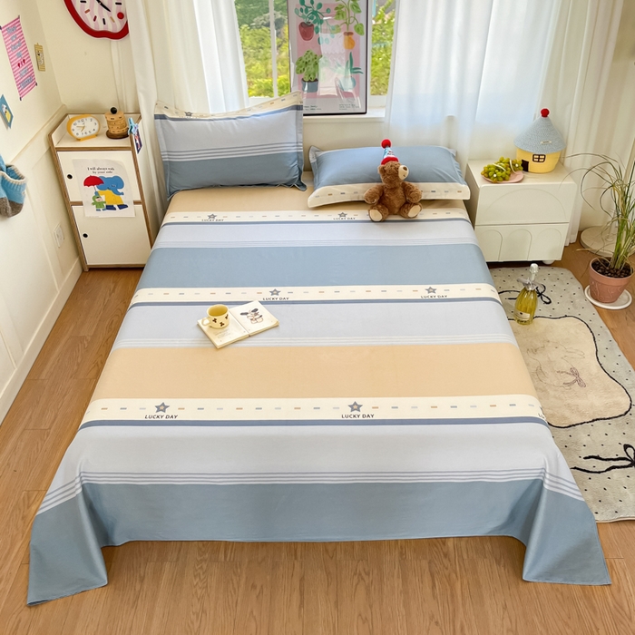 91家纺网 家纺一手货源 找家纺 （总）2025新款全棉印花小清新单品系列-单床单