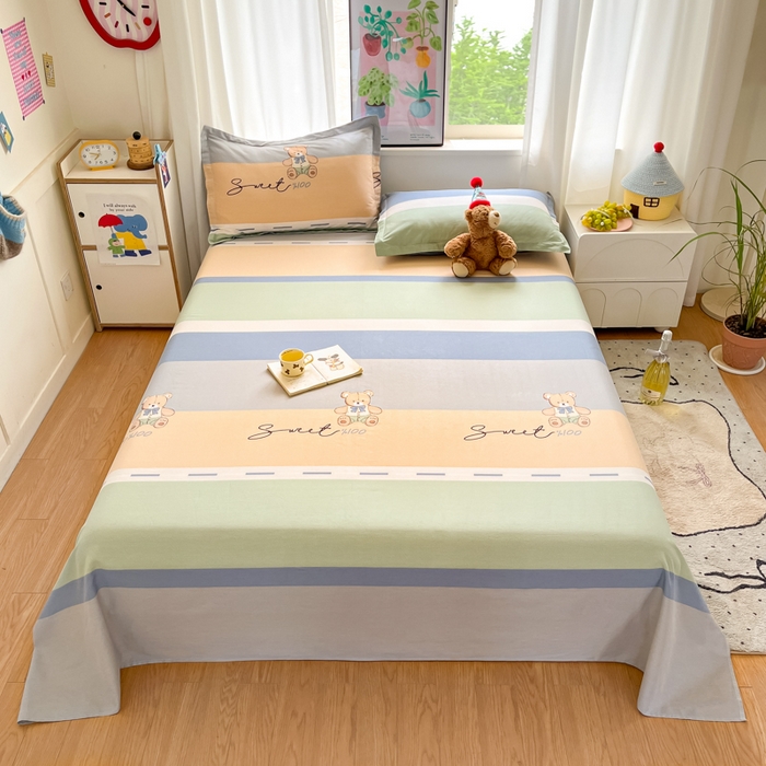 91家纺网 家纺一手货源 找家纺 （总）2025新款全棉印花小清新单品系列-单床单