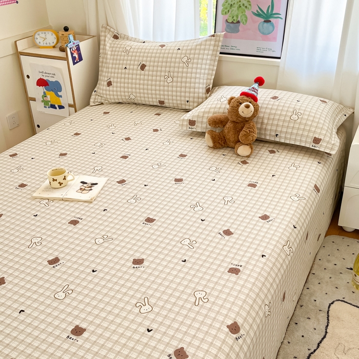 91家纺网 家纺一手货源 找家纺 2025新款全棉印花小清新单品系列-单床单安睡宝