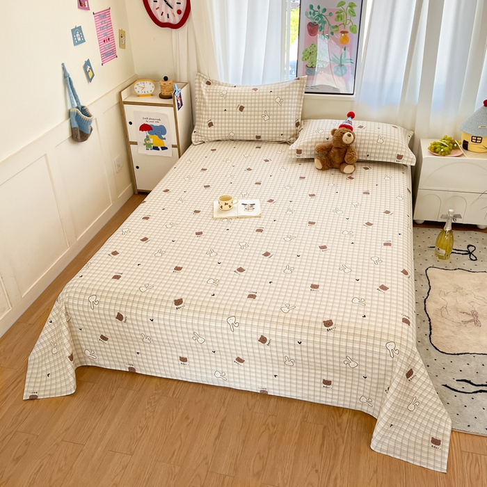 91家纺网 家纺一手货源 找家纺 2025新款全棉印花小清新单品系列-单床单安睡宝