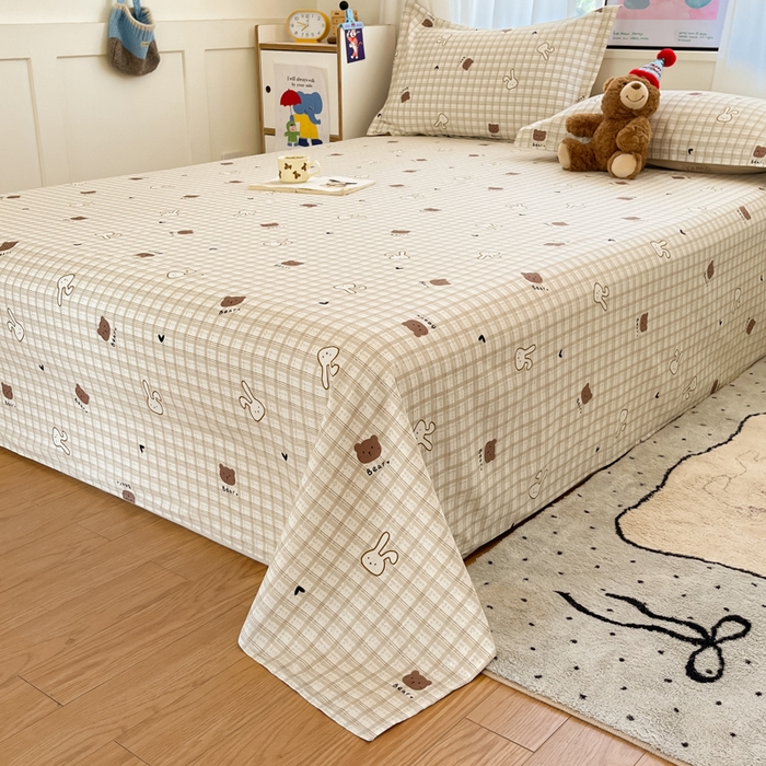 91家纺网 家纺一手货源 找家纺 2025新款全棉印花小清新单品系列-单床单安睡宝