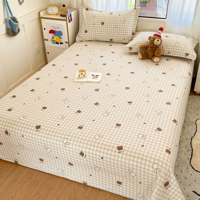 91家纺网 家纺一手货源 找家纺 2025新款全棉印花小清新单品系列-单床单安睡宝