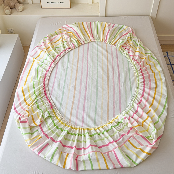 91家纺网 家纺一手货源 找家纺 感遇家纺 2025新款毛巾绣床笠三件套 彩虹卡巴