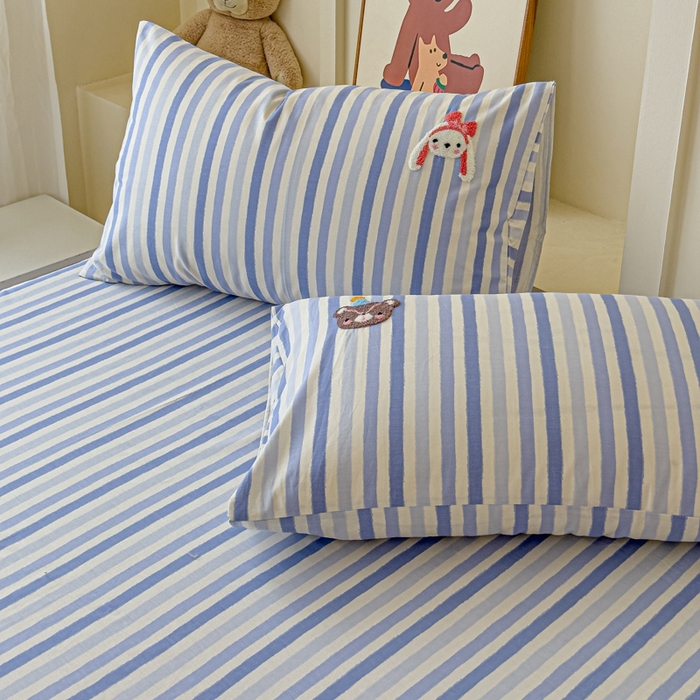 91家纺网 家纺一手货源 找家纺 感遇家纺 2025新款毛巾绣床笠三件套 萌伴