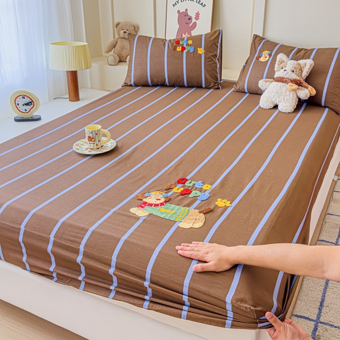 91家纺网 家纺一手货源 找家纺 感遇家纺 2025新款毛巾绣床笠三件套 音乐狗