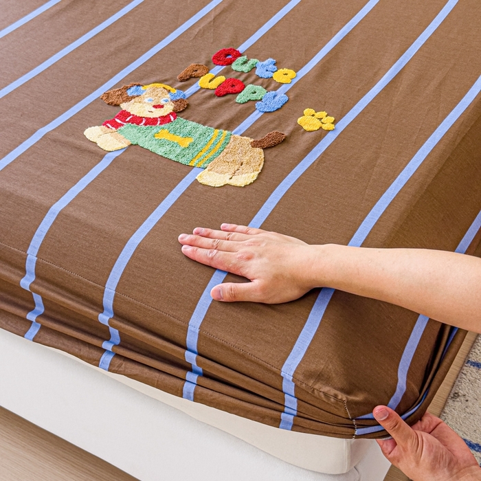 91家纺网 家纺一手货源 找家纺 感遇家纺 2025新款毛巾绣床笠三件套 音乐狗