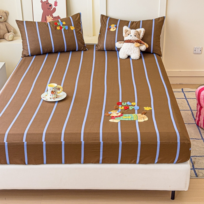 91家纺网 家纺一手货源 找家纺 感遇家纺 2025新款毛巾绣床笠三件套 音乐狗