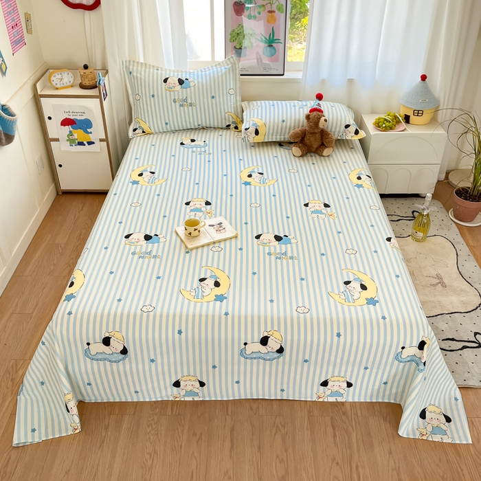 2025新款全棉印花小清新单品系列-单床单酣睡狗