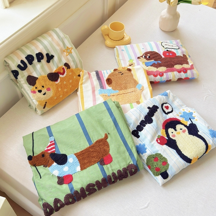 91家纺网 家纺一手货源 找家纺 感遇家纺 2025新款毛巾绣床笠三件套 组合图仅供参考