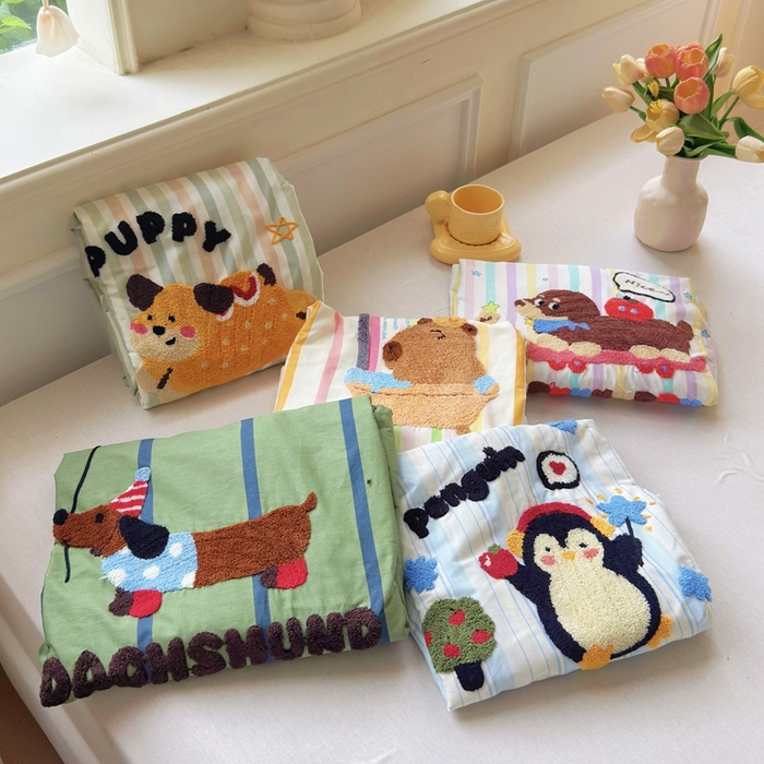 91家纺网 家纺一手货源 找家纺 感遇家纺 2025新款毛巾绣床笠三件套 组合图仅供参考