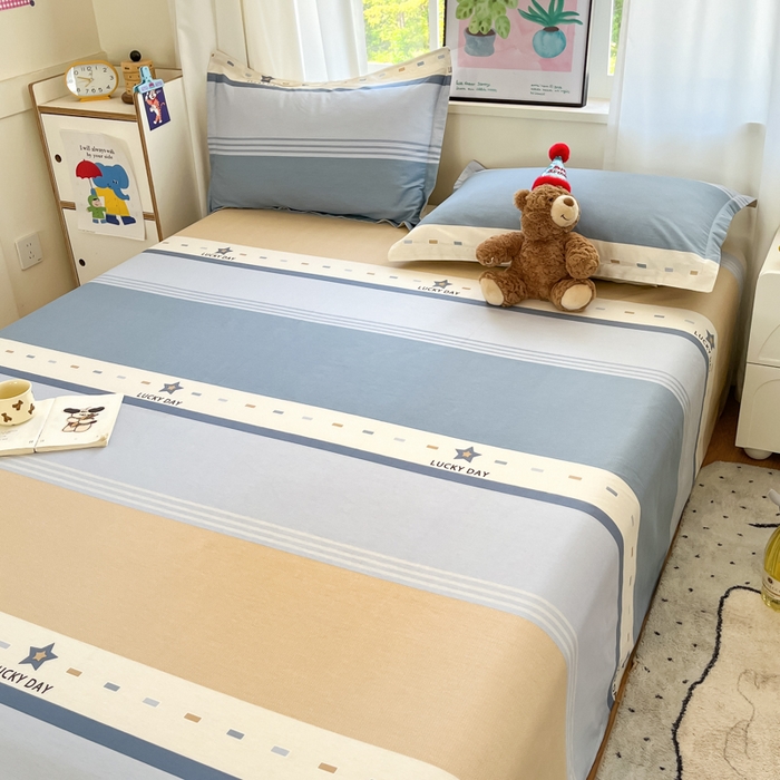 91家纺网 家纺一手货源 找家纺 2025新款全棉印花小清新单品系列-单床单华歌尔