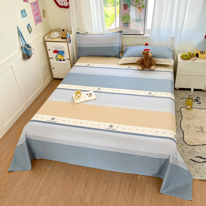 91家纺网 家纺一手货源 找家纺 2025新款全棉印花小清新单品系列-单床单华歌尔