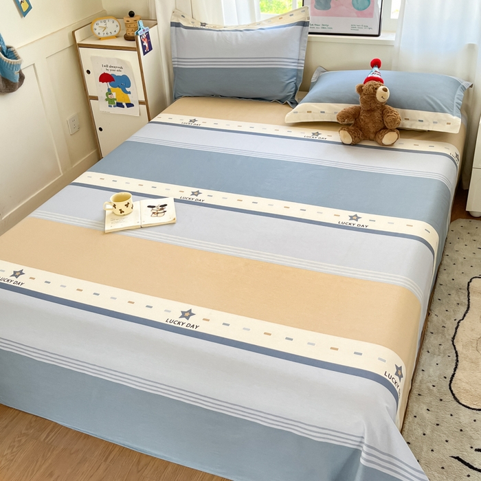 91家纺网 家纺一手货源 找家纺 2025新款全棉印花小清新单品系列-单床单华歌尔