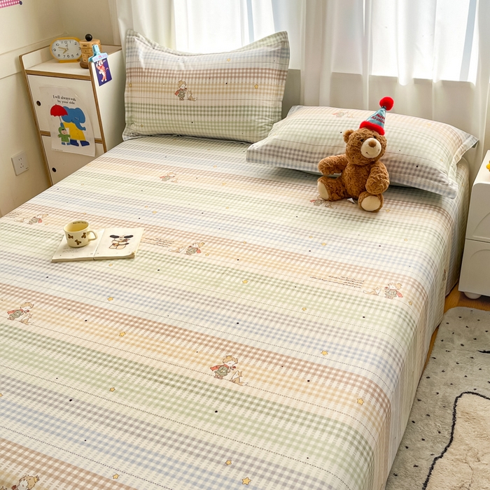 91家纺网 家纺一手货源 找家纺 2025新款全棉印花小清新单品系列-单床单美梦小王子