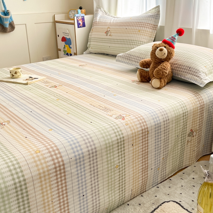 91家纺网 家纺一手货源 找家纺 2025新款全棉印花小清新单品系列-单床单美梦小王子