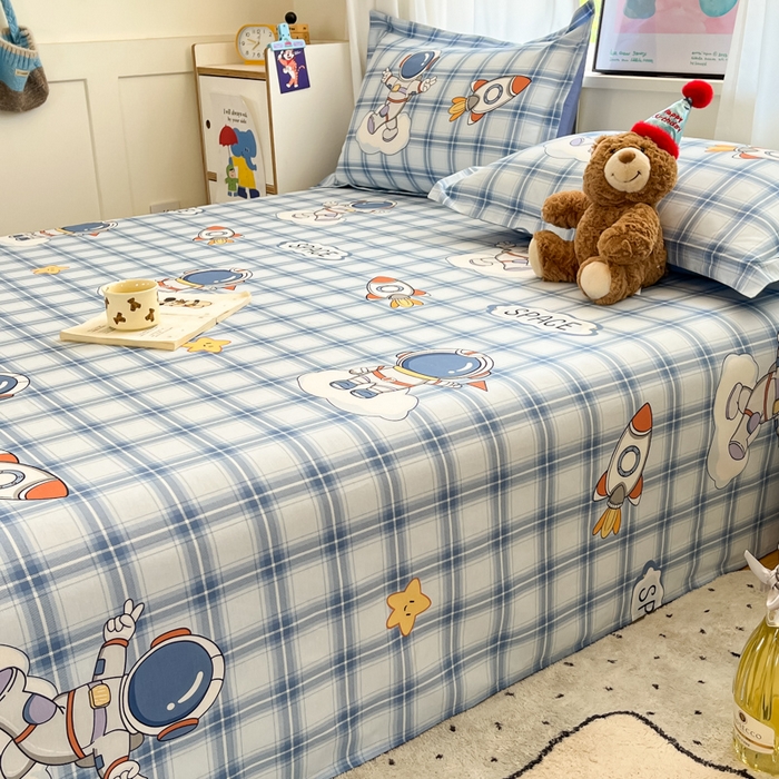 91家纺网 家纺一手货源 找家纺 2025新款全棉印花小清新单品系列-单床单奇幻宇宙