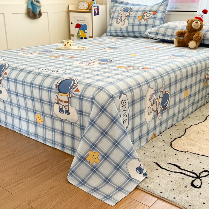 91家纺网 家纺一手货源 找家纺 2025新款全棉印花小清新单品系列-单床单奇幻宇宙