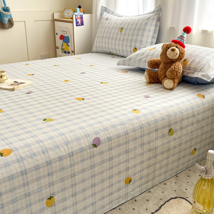 91家纺网 家纺一手货源 找家纺 2025新款全棉印花小清新单品系列-单床单甜酷莓莓