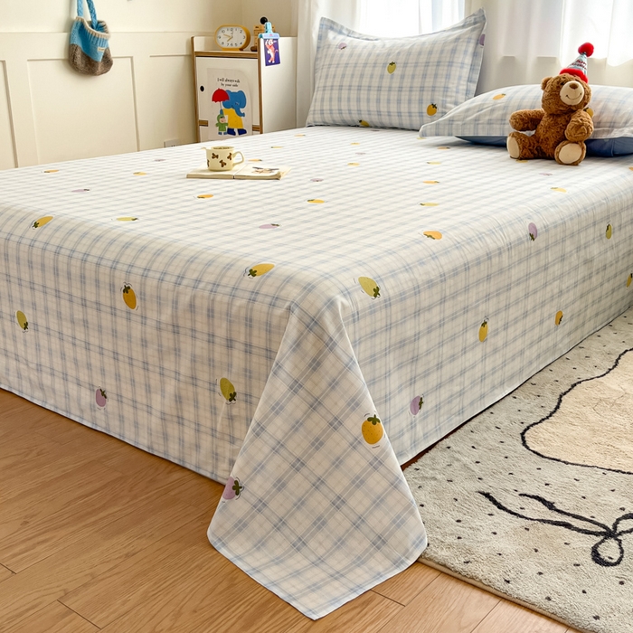 91家纺网 家纺一手货源 找家纺 2025新款全棉印花小清新单品系列-单床单甜酷莓莓