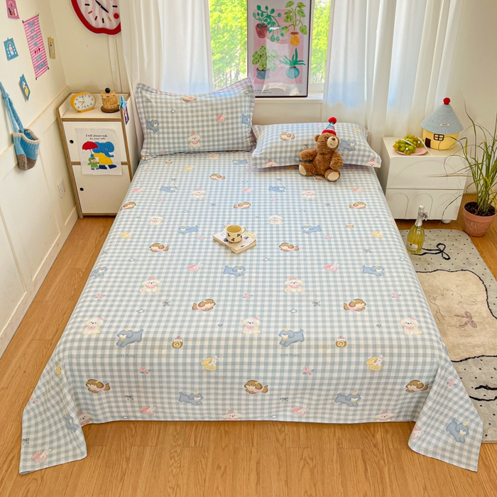 2025新款全棉印花小清新单品系列-单床单星星发夹狗