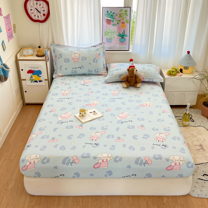 91家纺网 家纺一手货源 找家纺 （总）2025新款全棉印花小清新单品系列-单床笠