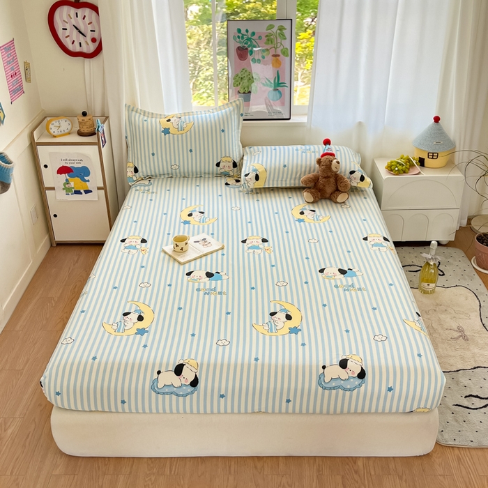 91家纺网 家纺一手货源 找家纺 （总）2025新款全棉印花小清新单品系列-单床笠