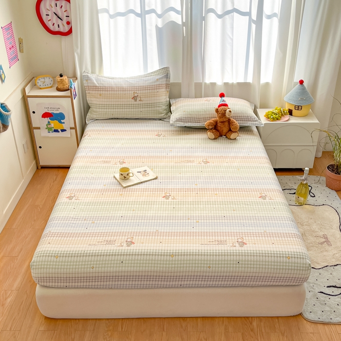 91家纺网 家纺一手货源 找家纺 （总）2025新款全棉印花小清新单品系列-单床笠