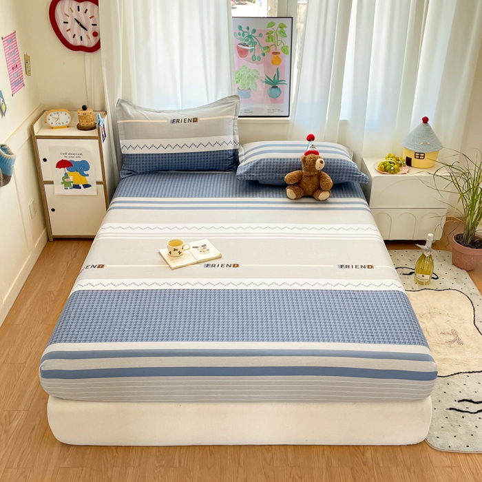 91家纺网 家纺一手货源 找家纺 （总）2025新款全棉印花小清新单品系列-单床笠